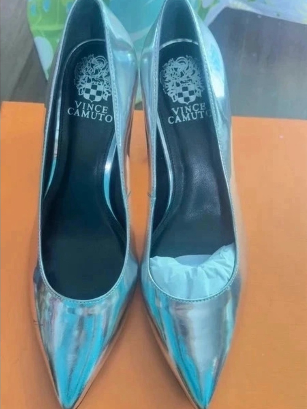 Vince Camuto Iridescent Silver Pointed-Toe Pumps
